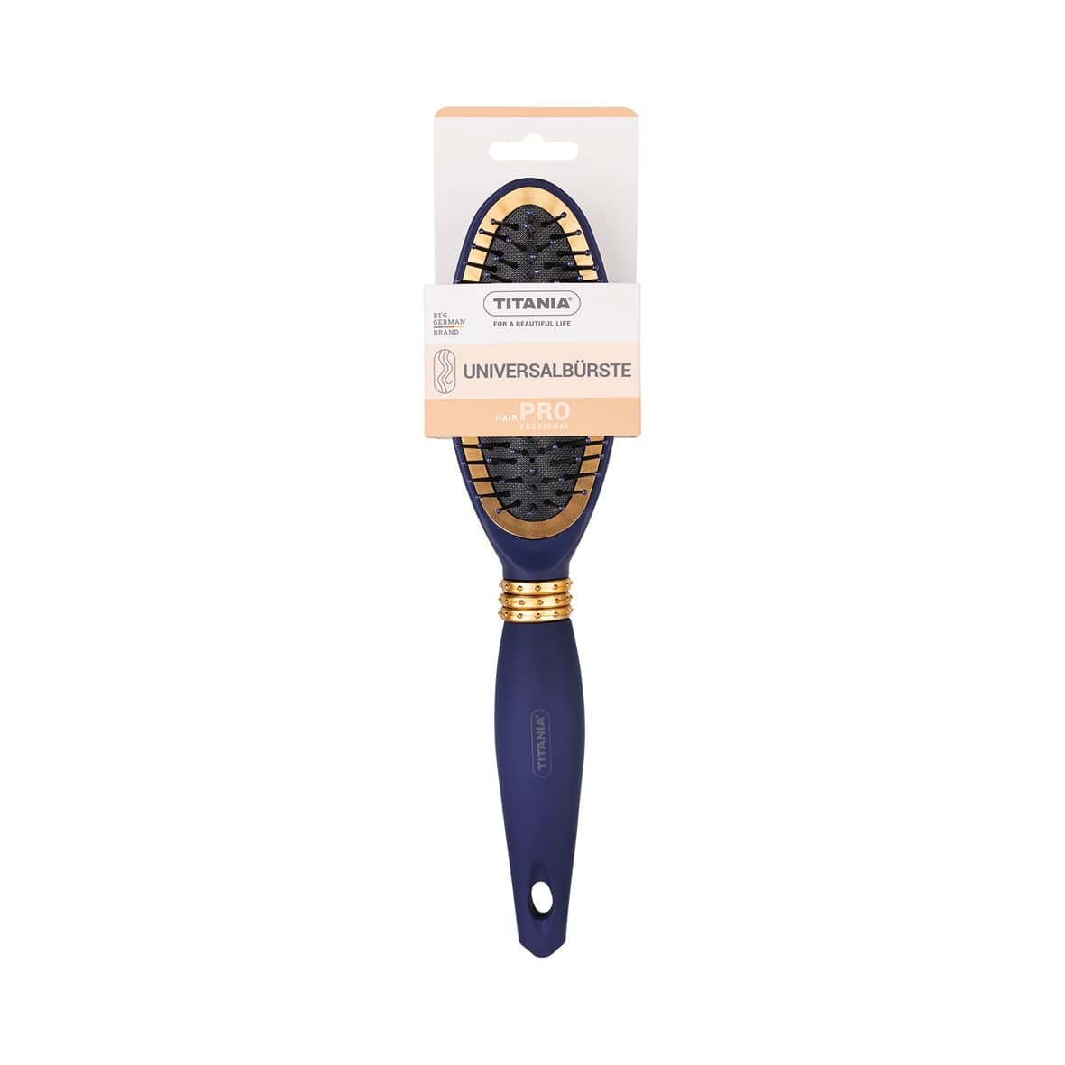 Brosse à cheveux maritime, bleue dorée 7 rangées - 1320 - Image 2