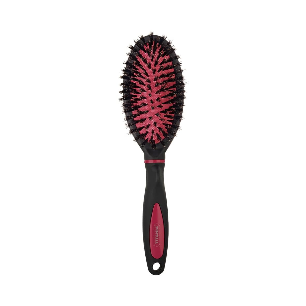 Brosse pneumatique noire & rouge en poils de sanglier - 1381