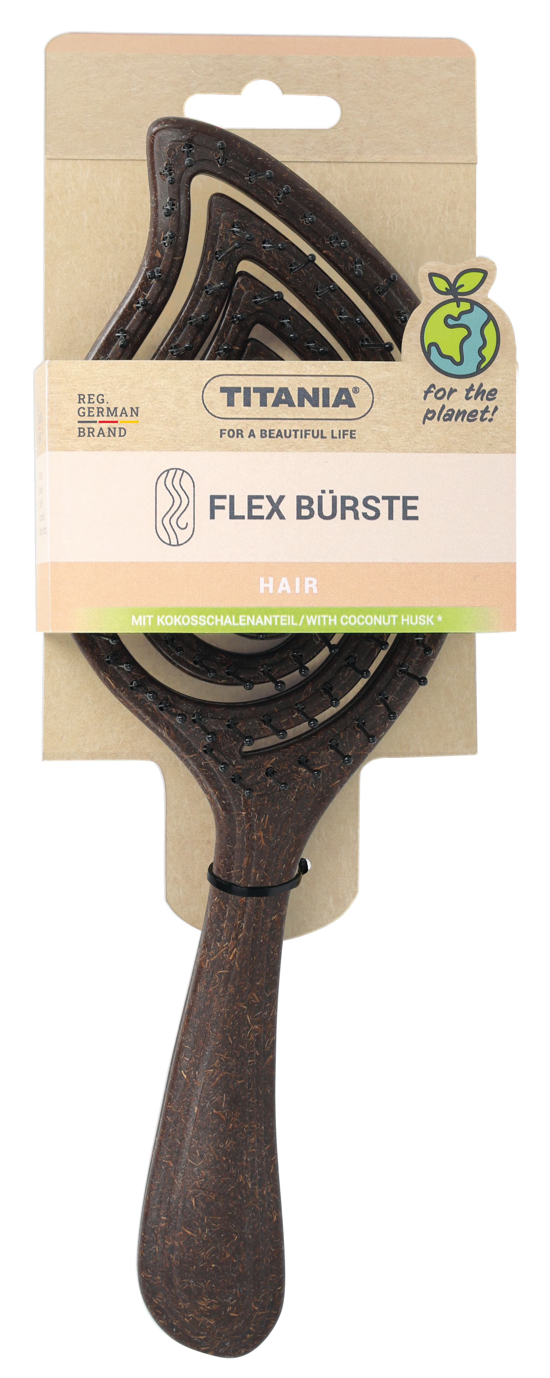Brosse démêlante flexible forme feuille  avec fibre de coco  23 cm-2878   - Image 3