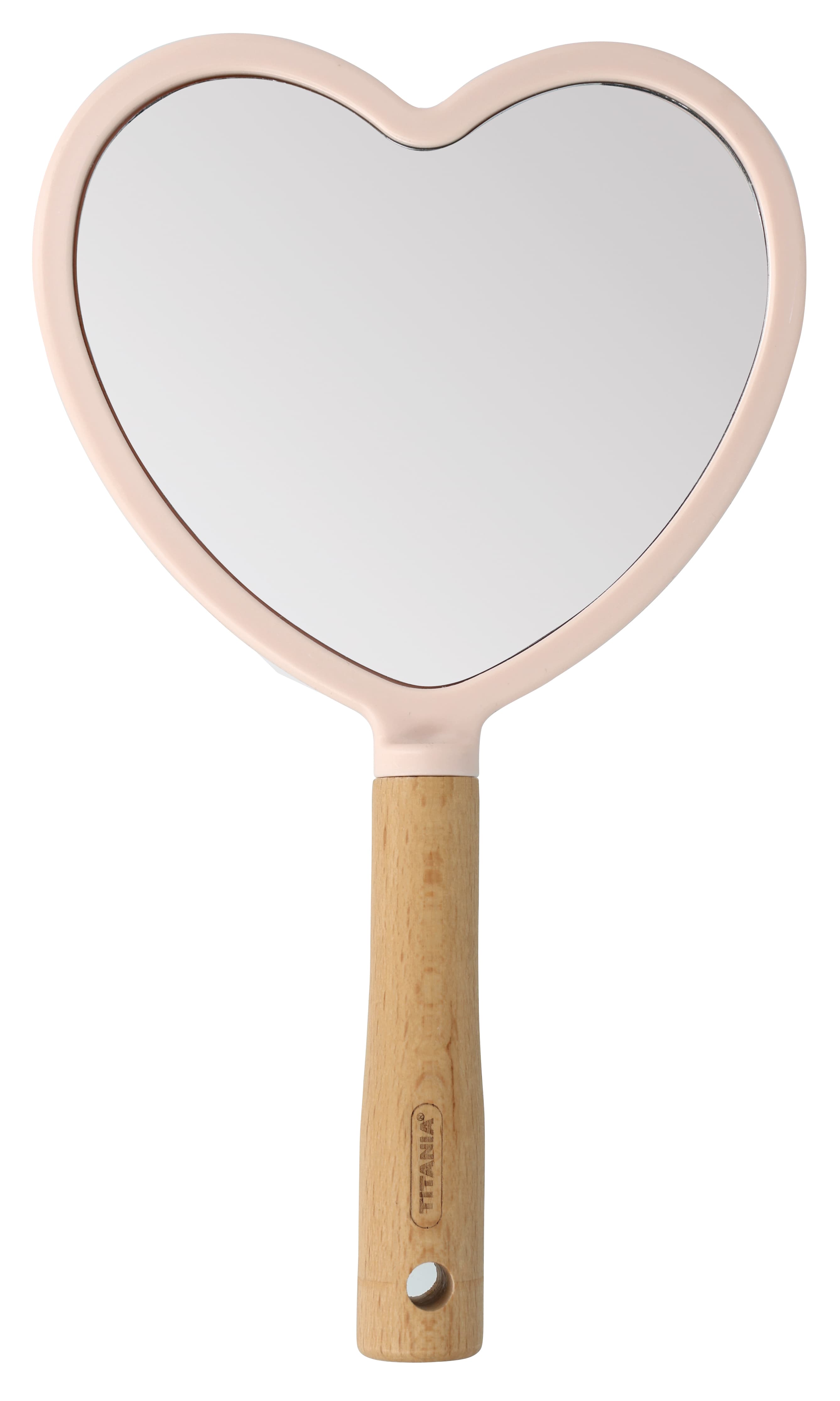 Miroir à main cœur manche hêtre 23 cm-1531/STYLE  - Image 2
