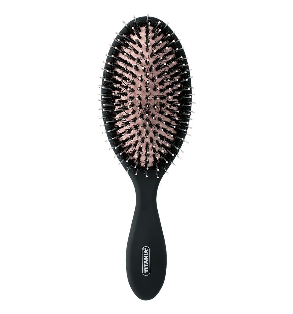 Brosse noire et rose pâle en poils naturels - 2859