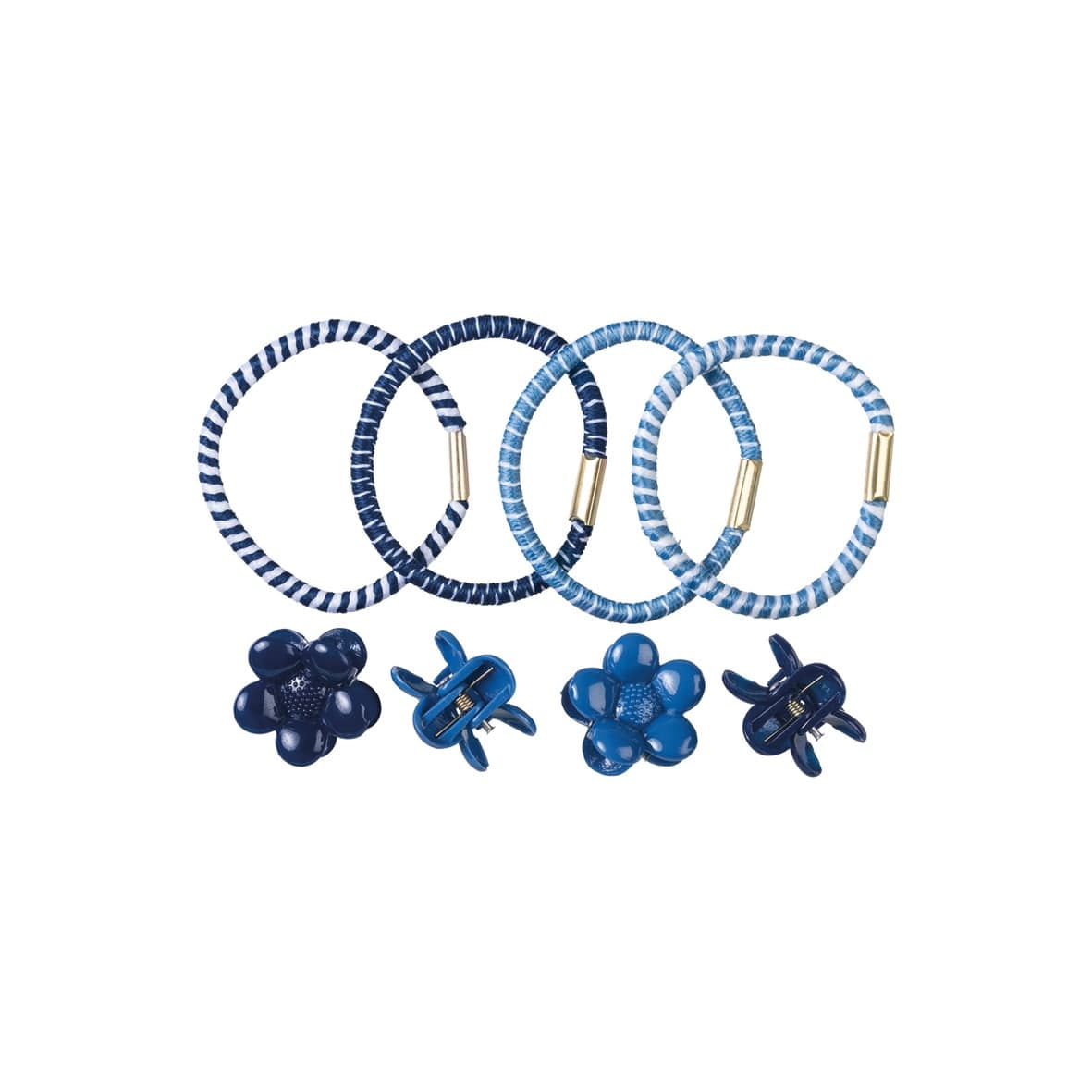 4 Clips Cheveux fleurs + 8 Rubans Cheveux-8003
