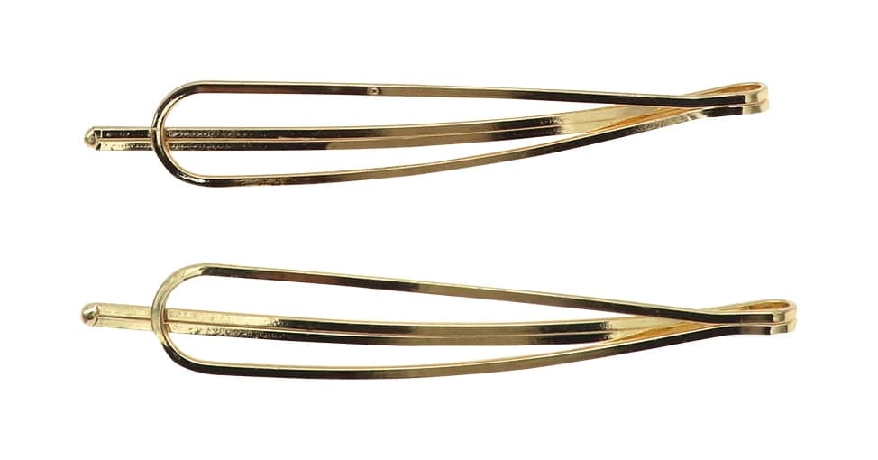 Barrettes metal or argent sur carte-8215 - Image 2