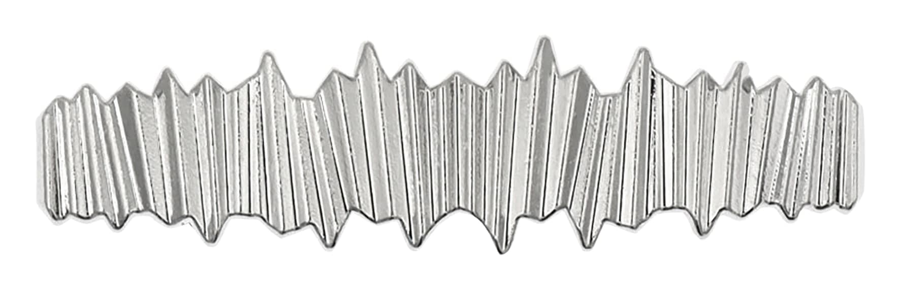Barrette clip metal vague argent sur carte-8219 - Image 2