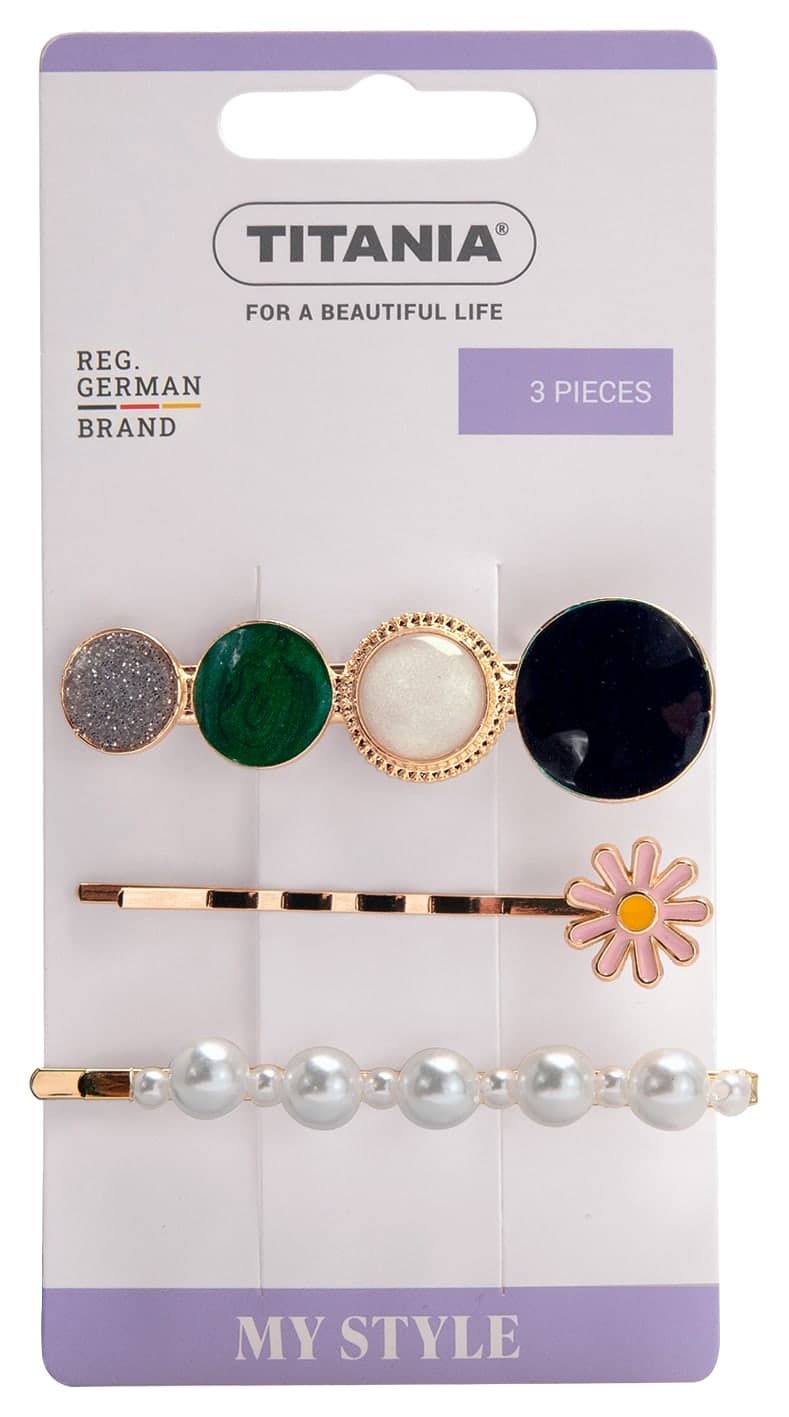 Barrettes à cheveux en métal sur carte-8220