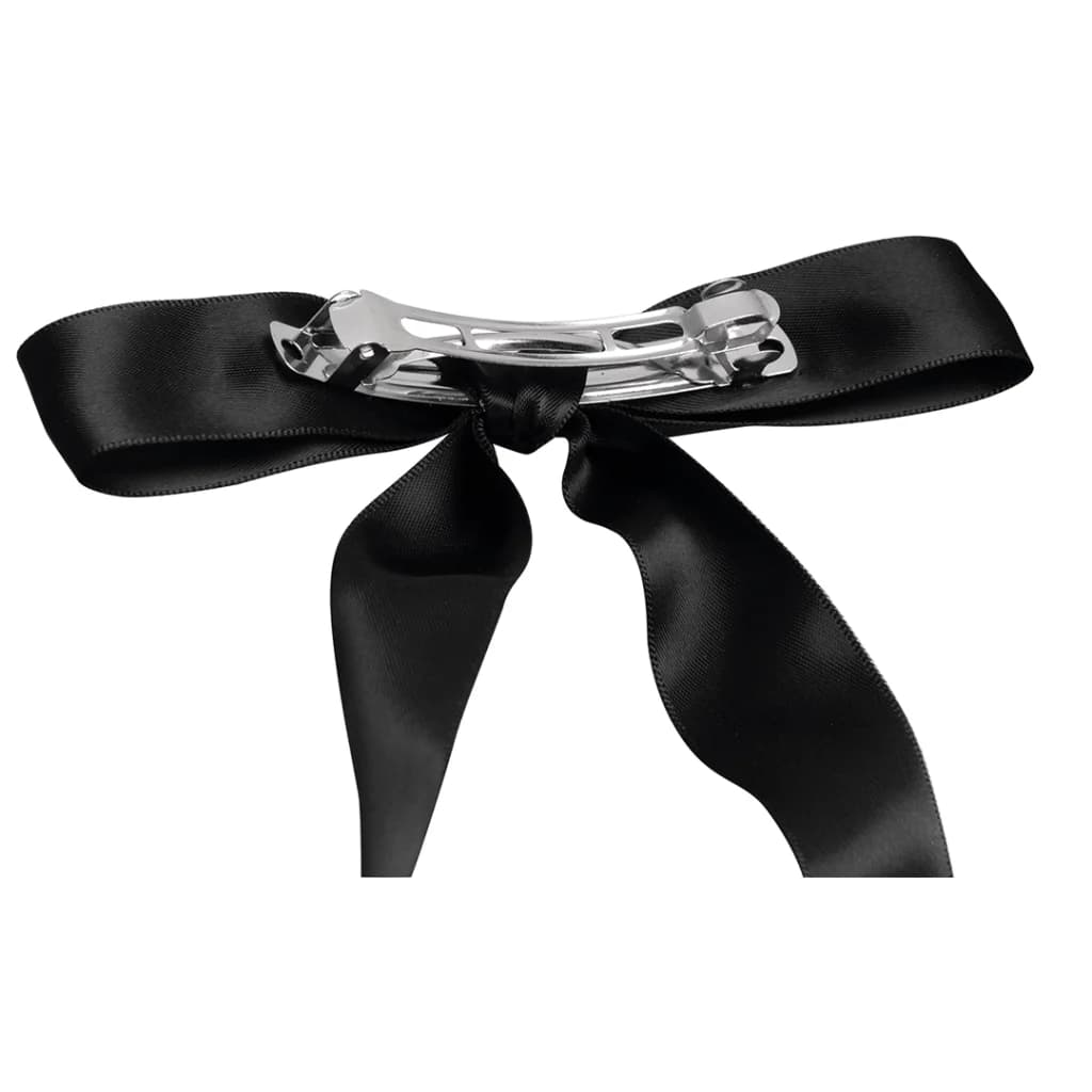 Barrette clip noeud satin noir sur carte-8235 - Image 2
