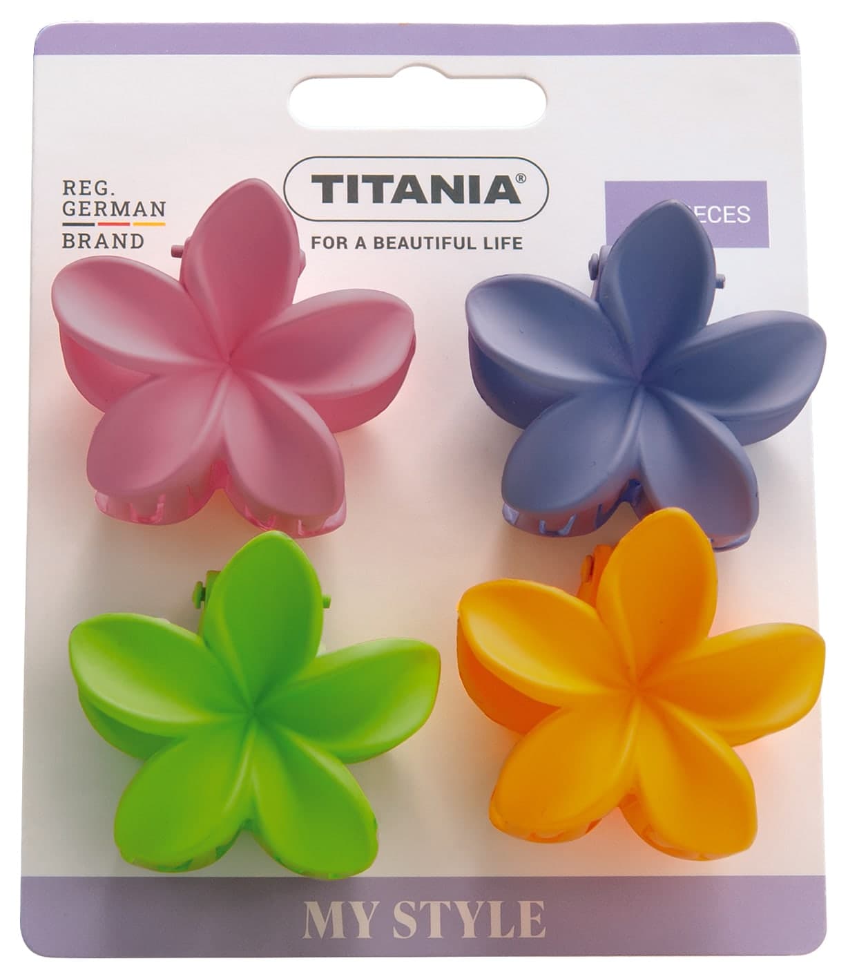 Pinces a griffes fleurs colorees mates-8236