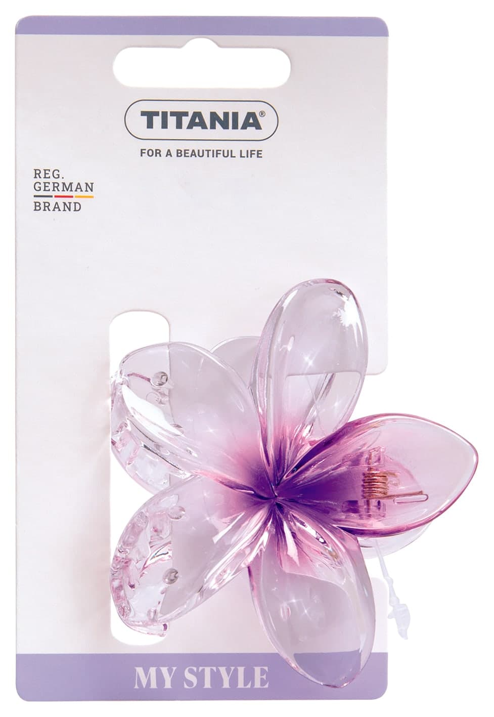 Pince a griffes fleur violet transparent-8239