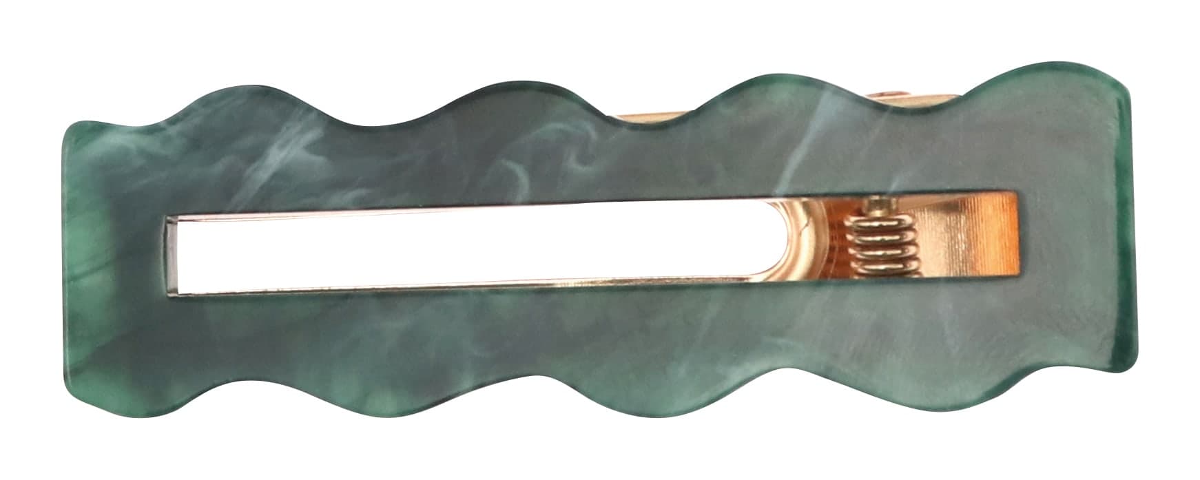 Barrettes à cheveux en acétate marbre Vert gris sur carte-8249 - Image 3