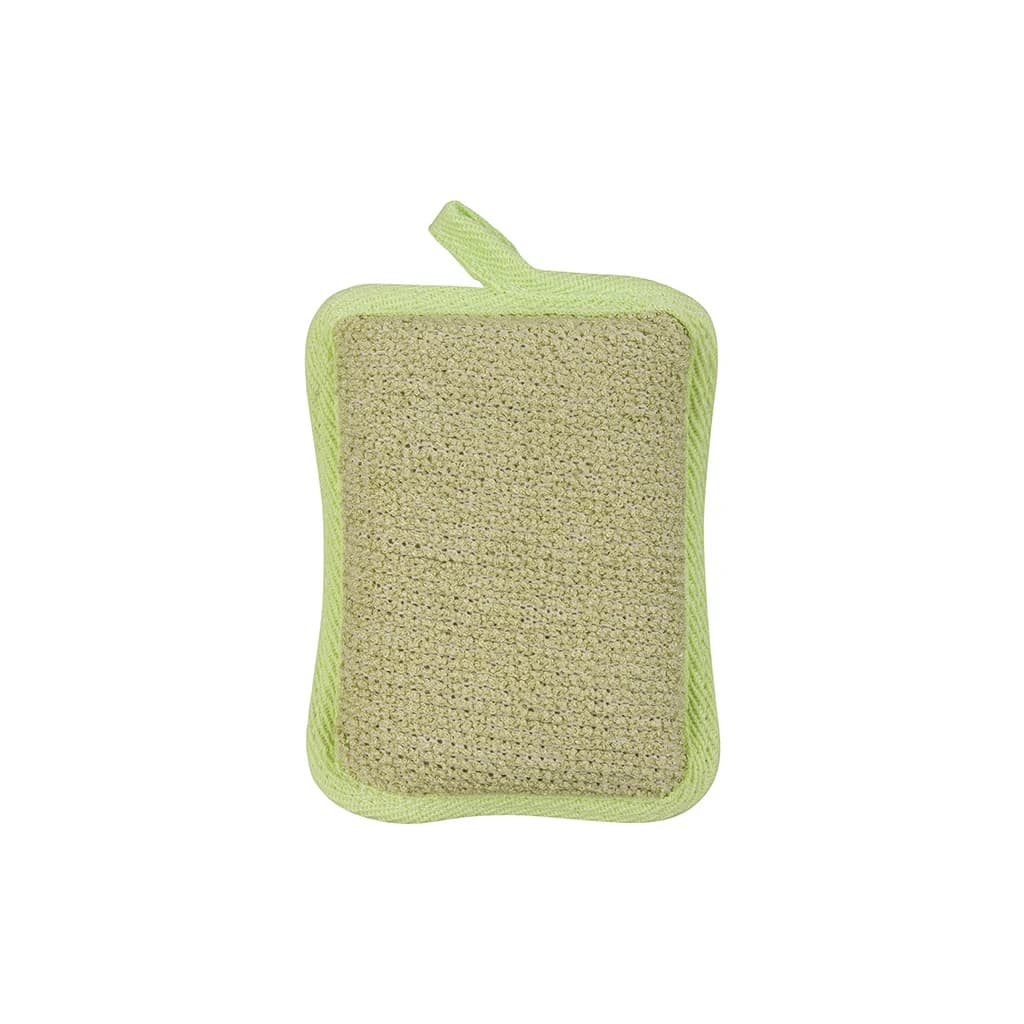 éponge de massage bambou carré vert-7710