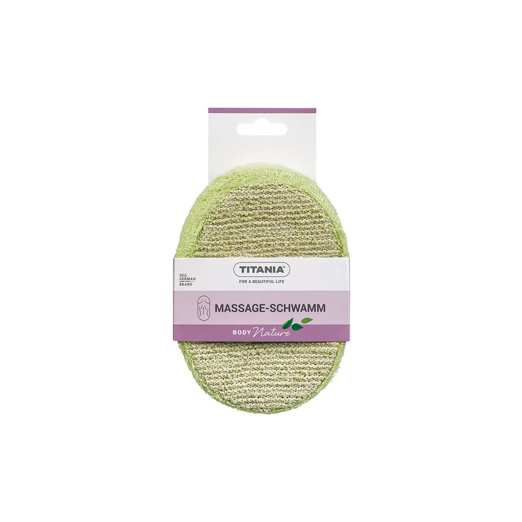 éponge de massage bambou oval vert-7711 - Image 2