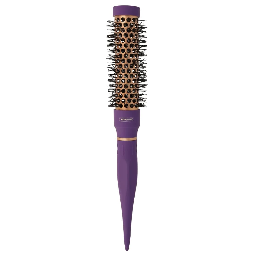  Brosse ronde à âme métallique, violet/cuivré, diamètre 25 mm- 1354