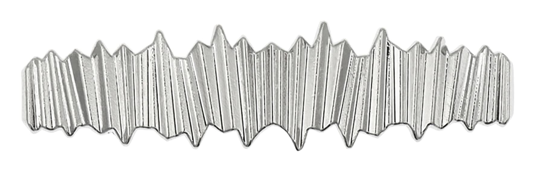 Barrette clip metal vague argent sur carte-8219 - Image 2