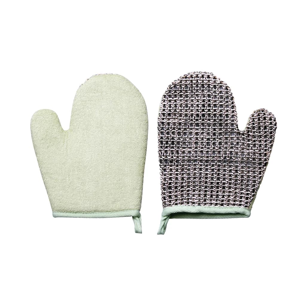 Gant de massage bain chanvre sisal vert-7713