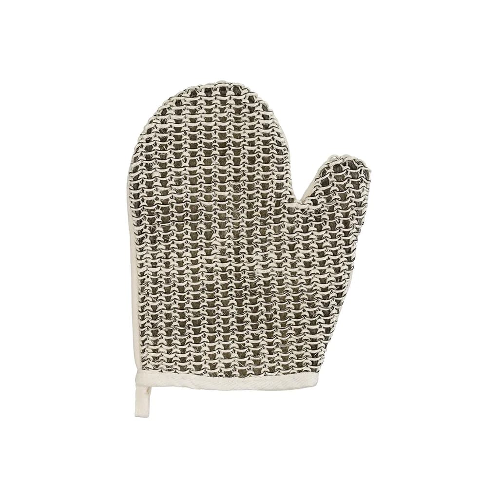 Gant de massage en chanvre terry beige-7703