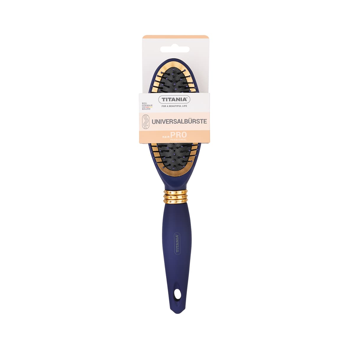 Brosse à cheveux maritime, bleue dorée 7 rangées - 1320 - Image 2